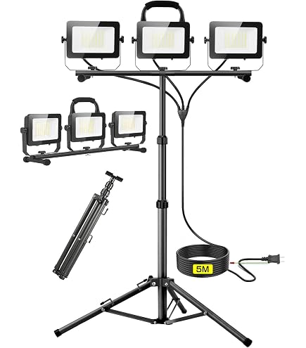 Amazon.co.jp: 投光器 LED 作業灯 200W 21000LM 2灯式 三脚スタンド